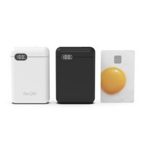리큐엠 20W 고속충전 LCD잔량표시 10000mAh 미니 보조배터리 QP1000A, 블랙