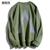 긴소매 상의 스트릿 롱슬리브티 남자 와이드 루즈핏 트렌드 리플렉터 플라워 프린팅 후드셔츠 라운드넥 모자 1348801129