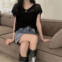 코바늘조끼 크로쉐 여성 할머니 여자 뷔스티에 니트 뜨개