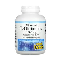 내츄럴 펙터스 마이크로나이즈드 L 글루타민 1000 mg 180 베지 캡슐