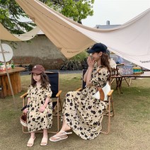 모녀커플룩 아기랑 엄마아기 아이와 엄마랑딸 커플룩 여성 여름 드레스 Koeran 엄마와 나 매칭 원피스 의류