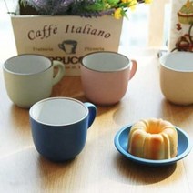 쉐비로즈 프로방스 머그컵 유리컵 도자기 물컵, 베이지