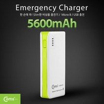 비상충전기(5600mAh)삼성 SDI 배터리사용MicroB/USB충전Green / 스마트폰/A사/아이패드