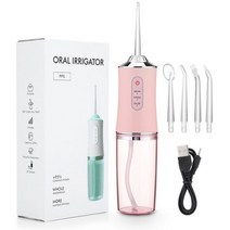 휴대용 치과 워터 제트 탱크 구강 세척기 강력한 치아 미백, 02 Pink Oral Irrigator