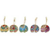 집에서 할수있는 구슬 보석 비즈 공예 십자수 도안 도구 다이아몬드 페인팅 키 체인 특수 라인 석 자수 펜던트 키트 크로스 스티치 키 체인 액세서리, 15-5개