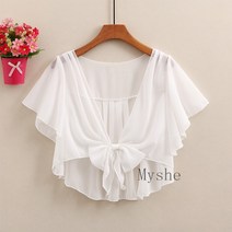 [Myshe]여성 여름 패션 볼레로 가디건 쉬폰 가디건 M1 51661228