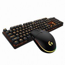 HACKER K590 축교환 LED 적축 + 로지텍 G102IC 기계식 유선 키보드 마우스세트