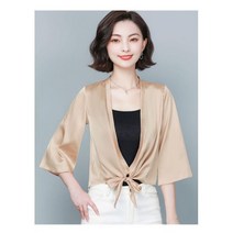 여성봄코트 숏트렌치코드 새틴 짧은 스타일 작은 자외선 차단용 슈퍼 페어리 가디건 여성 여름 얇은 코트 P3 319