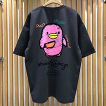 노머시 덕 루즈핏 나염 형광 반팔티