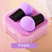 틴트 쿠션퍼프 립스틱 버섯 머리 메이크업 뷰티 핸들 계란 건조 및 습식 이중 사용 슈퍼 소프트 스폰지 박스 케이스 세트 포함, 3.Purple2pcs and box