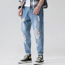 남자 찢청 루즈핏 데미지진 찢어진 청바지