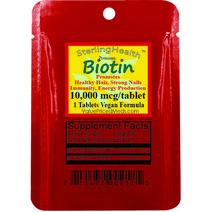 비오틴 10000mcg 500정 병 또는 1정 샘플 백 비오틴 10mg, 1 정제 샘플 백