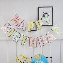 생일축하 파티 벽장식 알파벳 해피벌스데이 가랜드