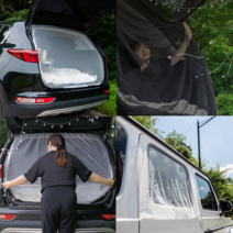 4세대 올뉴 카니발 트렁크 모기장 레이 스타리아 스타렉스 팰리세이드 모하비 차박 망충망, 특대 (170cm) 블랙 1P, 롤스로이스
