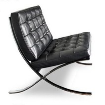 바르셀로나체어 Mies Van der rohe 인테리어 미드센추리 의자 카페 호텔 라운지, 레더, 블랙유광