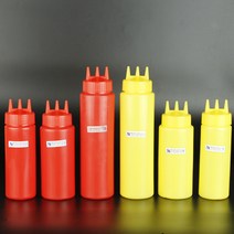 컬러 세줄 소스병 6종 플라스틱 양념병 소스병 소스통, 중 6.7x18.1(cm), 노란색