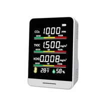 5인 1 디지털 이산화탄소 측정기 TVOC HCHO 검출기 공기질 모니터 CO2 온도 습도 테스터, 01 HOT