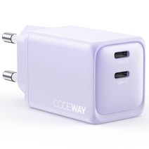 코드웨이 45W PD C타입 초 고속 충전기 어댑터, 라벤더 퍼플, 1개