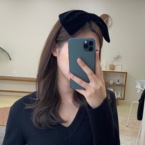 벨벳 왕리본 심플 포인트 헤어밴드 4컬러