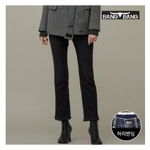 [뱅뱅] 여성 벨로아 본딩 스판 세미 부츠컷 데님 검정