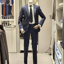 본 BON 본 2023 S/S 봄.여름용 멜란지 네이비 슬림 정장 세트 BN3MJA052NY