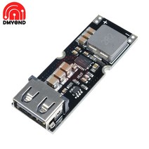 QC2.0 단일 셀 리튬 배터리 부스트 전원 모듈 3.7V 4.2V 리터 5V 9V 12V 보드 USB 휴대 전화 QC 고속 충전, 한개옵션0