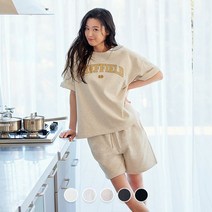 [지오다노] 391520 여 테리 크루넥 반팔 프린트 티
