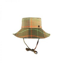 MAISON MICHEL 체크 패턴 스트랩 버킷햇