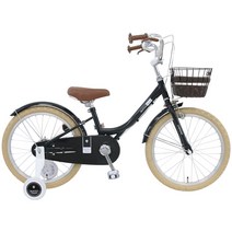 [삼천리보조바퀴18] [삼천리자전거/하운드] 시애틀 클래식 18인치 어린이 아동용 보조바퀴 자전거 바구니 107cm 이상 5세부터, 완전조립, 블랙