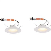 Commercial Electric 12 7cm(5인치) 및 15 2cm(6인치) 화이트 통합 LED 매입형 트림 2700K(2팩), 2 Pack