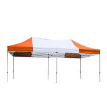 홍캐노피 스텐레스 접이식 행사용 캐노피천막 32mm x 2.5m x 2.5m, 백색(중앙) + 주황, 1개