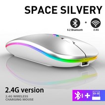 무선 버티컬 트랙볼게이블루투스 마우스충전식 블루투스 무선 마우스 2.4GHz USB RGB 1600DPI 컴퓨터 노트, 12 Dual Mode Wireless, 한개옵션1