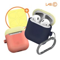 랩씨 에어팟 캡슐 키링 실리콘 케이스 2 in 1 패키지 베이비 핑크=LABC-522-BLW