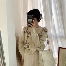 돌체비타샵 꽃줄기 니트 가디건