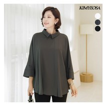 [김여사] 뒷 리본 훌라인 카라 블라우스 엄마옷/마담옷/중년여성/50대/60대