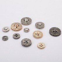 레이스 똑딱이 버튼 2P 암수한쌍 색상/사이즈선택 단추 가디건 부자재 수선 고정 코트 니트 소품 스냅 의류, F_블랙21MM