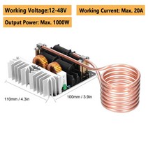 고주파가열기 열선 히팅기 열처리 1000W ZVS 유도 가열 보드 모듈 12-48V 저전압 히터 코일 플라이 백 드라이버 DIY 경화 어닐링, [02] 12-48V, 02 12-48V