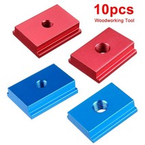 10pcs m6m8 t-트랙 모델 알루미늄 합금 t 슬롯 너트 작업대 라우터 테이블 목공 도구 패스너에 대한 표준 마이터 트랙, m6 레드, 4개