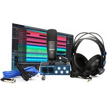 PreSonus 오디오박스 96 스튜디오 USB 2.0 레코딩 번들 인터페이스 헤드폰 마이크 스튜디오 원 아티스트 에이블톤 라이브 라이트 DAW 레코딩 소프트웨어 포함