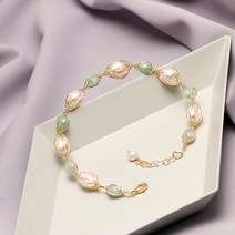 주얼리 오리지널 수제 14K 골드 채워진 바로크 천연 담수 진주 옥 레이디 팔찌 쥬얼리 여성용 프로모션 선