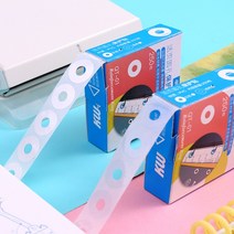 서류 펀치 구멍 찢어짐 방지 테이프 타공 펀칭 홀 보호 강화 스티커 문서 철 아일렛 고리 공 종이 다이어리 가드 흰색