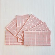 캐프마켓 일회용 격자 방수 테이블보 원형 사각 식탁보, 핑크, 6개 2 ~ 4 인용 137 x 90 cm