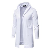 빅사이즈 남성 트렌치코트 가을 겨울 자켓 솔리드 컬러 긴팔 후드 캐주얼 스웨트 자켓 특대 바바리 코트