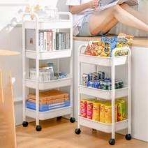 온빛디자인 이동식 틈새 선반 트롤리 3단 4단