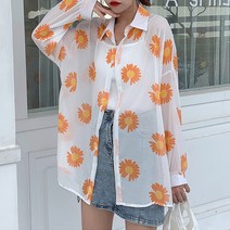 중년여성 롱 로브 가디건 아기 데이지 미디 여 여름 외투 조끼 비치 아쿠아 가디건 하늘