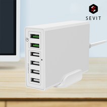 스마트 USB 퀵차지 3.0 멀티 고속 충전기 타포트 충전기 6포트 60W 멀티 퀵차저 ZX-6U01QN