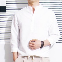 헨리넥 차이나카라 린넨 7부셔츠 마셔츠 빅사이즈 L-3XL 여름 큰남방 학생 직장인 데일리룩