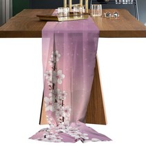 테이블보봄벚꽃 태양 강 레트로 쉬어 쉬폰 테이블 러너 국가 웨딩 파티 Tulle Voile 천으로 홈 인테리어, 02 69x304cm, 09 HZF04123