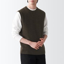 무인양품 MUJI 남성 메리노 울 미들 게이지 베스트 AAH01ZZZ
