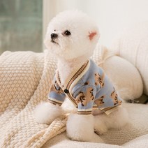 펫먼트 강아지 곰돌이 가디건, 블루